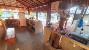 an aerial view of a kitchen in a house at ArpoadorBangalôparaísoperdido in Tutóia