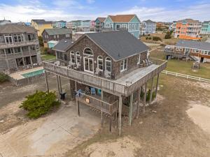 an overhead view of a house with a deck at The Pickled Mermaid in Rodanthe