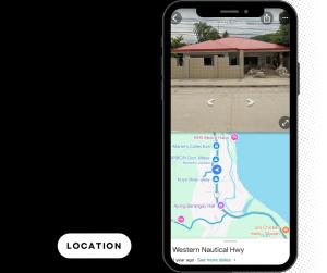 an iphone displaying a map and a location at RobMar Haven in Sibulan