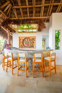 a bar with chairs in front of a counter at Coconuco Beach Palomino in Palomino