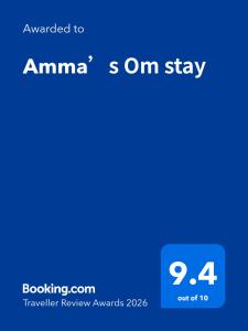 a screenshot of a cell phone with the amma on stay text at Amma’s Om stay in Patna