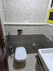a bathroom with a toilet and a sink at luxury hotels home in Cairo