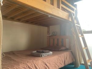 a bedroom with a bunk bed with a ladder at BigJoy IN 2000 男性専用ドミトリーレンタル店2F ONLY MEN in Miyako-jima