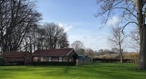 a house in a field with a green yard at Crossways Beech Tree in Grimsby
