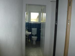 a bathroom with a toilet and a sink at Ferienwohnung Hermann Miß in Bad Berleburg +6 photos