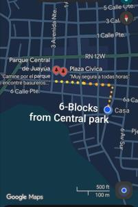 a screenshot of a google map of a city at Accomodation Hostal El Pacifico in Juayúa