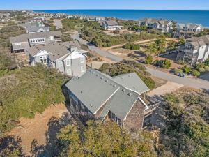 an aerial view of a house at Boots to Beach in Duck