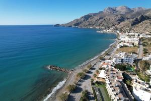 an aerial view of positano on the amalfi coast at Triton Authentic Cretan Hotel in Tsoutsouros +147 photos