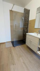 a room with a shower and a sink in a room at Torino Comfort 10 in Turin +4 photos