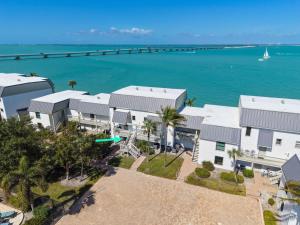 an aerial view of a building on the beach at Mariner Pointe 941 in Sanibel