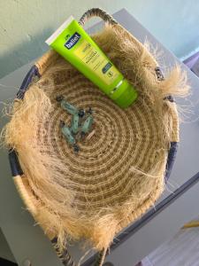 a green toothbrush sitting on top of a nest at Ibus Nawi homes in Lodwar