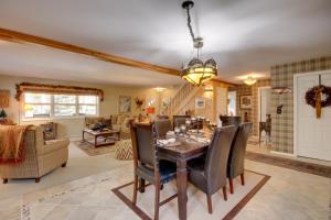 a dining room with a table and chairs at Boulder Dreams! Mtn-View Gem in McLeod in McLeod