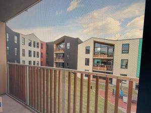 a view from the balcony of a apartment building at Eskias2 in Garðabær