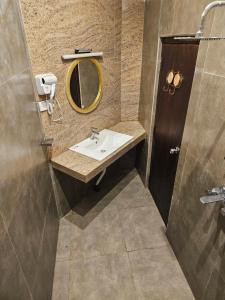 a bathroom with a sink and a mirror at River Front Villa in Wadduwa +161 photos