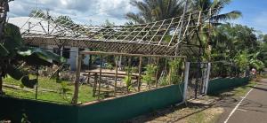a garden with a cage with plants in it at Wallace and Gromit's in Siquijor