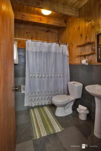 Koupelna v ubytování Antuquelen Lodge Cabañas