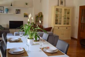 a living room with a table with chairs and a couch at Apartamento Belmecher in Estella