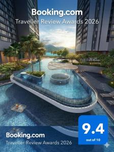 a rendering of a swimming pool in a building at Trio Luxury Suites in Klang