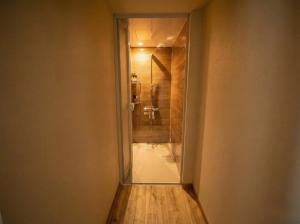 a bathroom with a walk in shower and a toilet at 山過HOTELs in Chino +2 photos