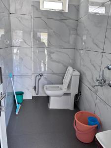 a bathroom with a toilet and a sink at Keshav Palace in Pushkar +92 photos