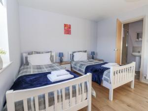 a bedroom with two beds and a mirror at Fleetwood in Richmond