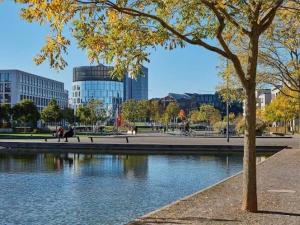 a tree in a park with a body of water at Dimoro Family Suites - Designed for your comfort in Essen