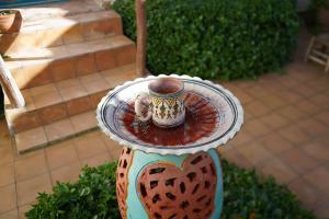 a glass table with a cup on top of it at Bergerie Imsouane in Imsouane +47 photos
