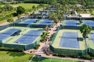 an overhead view of tennis courts at a resort at Canopy on Cobblestone in Wesley Chapel +42 photos