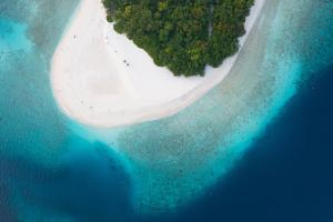 an aerial view of an island in the ocean at Sandy Blooms in Ukulhas