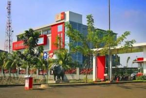 a building with an elephant in front of it at Homey House Serpong in Serpong