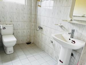a bathroom with a toilet and a sink at Shellys Cottage Nuwara Eliya in Nuwara Eliya