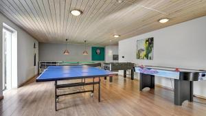 a room with three ping pong tables in it at Villavilla 247 - Ebeltoft, Østjylland in Ebeltoft +19 photos