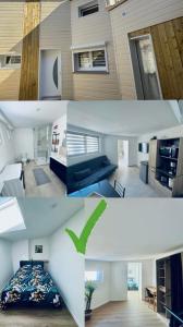 a collage of photos of a house at À Lens comme à la maison in Lens
