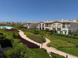 arial view of a house with a landscaping at Marassi villa in El Alamein
