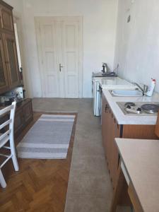 a kitchen with a sink and a counter top at Rooms in Maribor Centre in Maribor