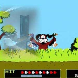 a game screen of a video game with a super mario game at Cărăbuș in Tuzla
