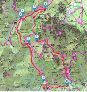 a map with different colored roads on it at Les Terrasses d'Héric in Mons +3 photos