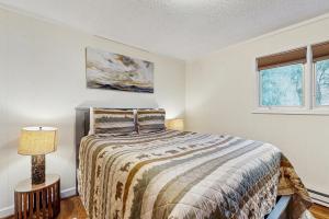 a bedroom with a bed and a window at Sugar High in Sugar Mountain