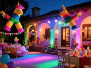 a party set up with two birds on the stage at Hacienda Cordova in San Sebastián Etla +168 photos