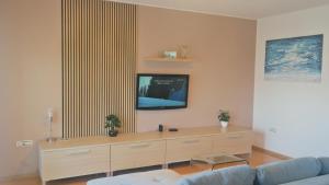 a living room with a tv and a couch at Apartment Sarah in Čavle