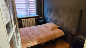 a bedroom with a bed and a window at FEIDUM quarters rooms in Trzebinia