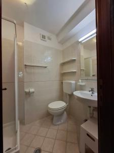 a bathroom with a toilet and a sink at Residence Napoleon - MV in Procchio