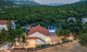 an aerial view of a house with a roof at Villa Ika in Gomila