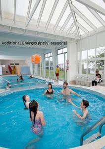 a group of people in a swimming pool at The Bay Hideaway in Bucks Mills