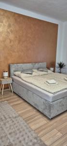 a bedroom with a large bed in a room at Hradecký apartmán LUXURY in Hradec Králové