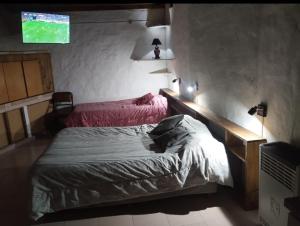 a bedroom with a bed and a tv on the wall at Mab departamento in Colorado River