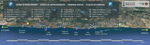 a map of the shoreline of a beach at La casa del mar Nuimna in Peniscola