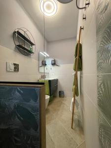 a bathroom with a sink and a toilet in a room at Casa Danesi in Monteleone dʼOrvieto