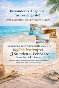 a flyer for a summer resort on the beach at Little Blue Cottage #9 in Fehmarn
