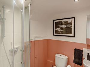 a bathroom with a shower and a toilet and a sink at 2 Bed in Leyburn oc-93162 in Leyburn +17 photos
